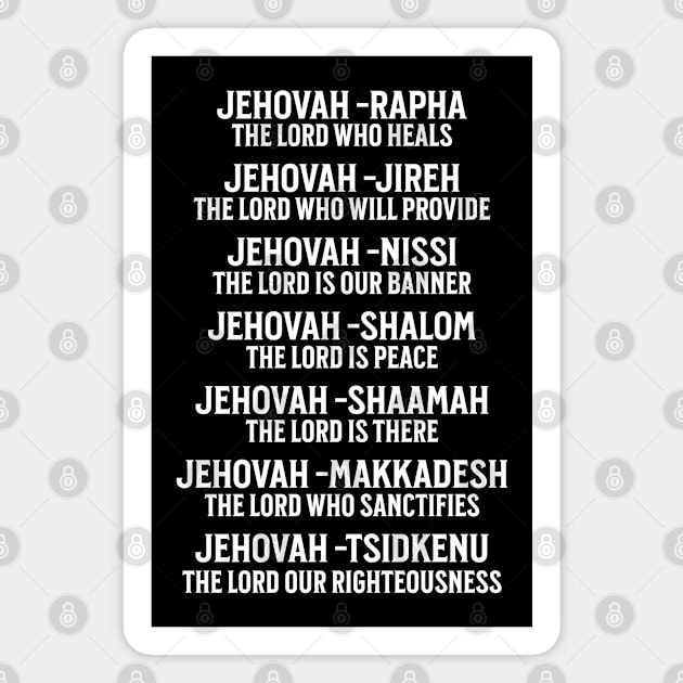 Jehovah - Names of God Magnet by UrbanLifeApparel